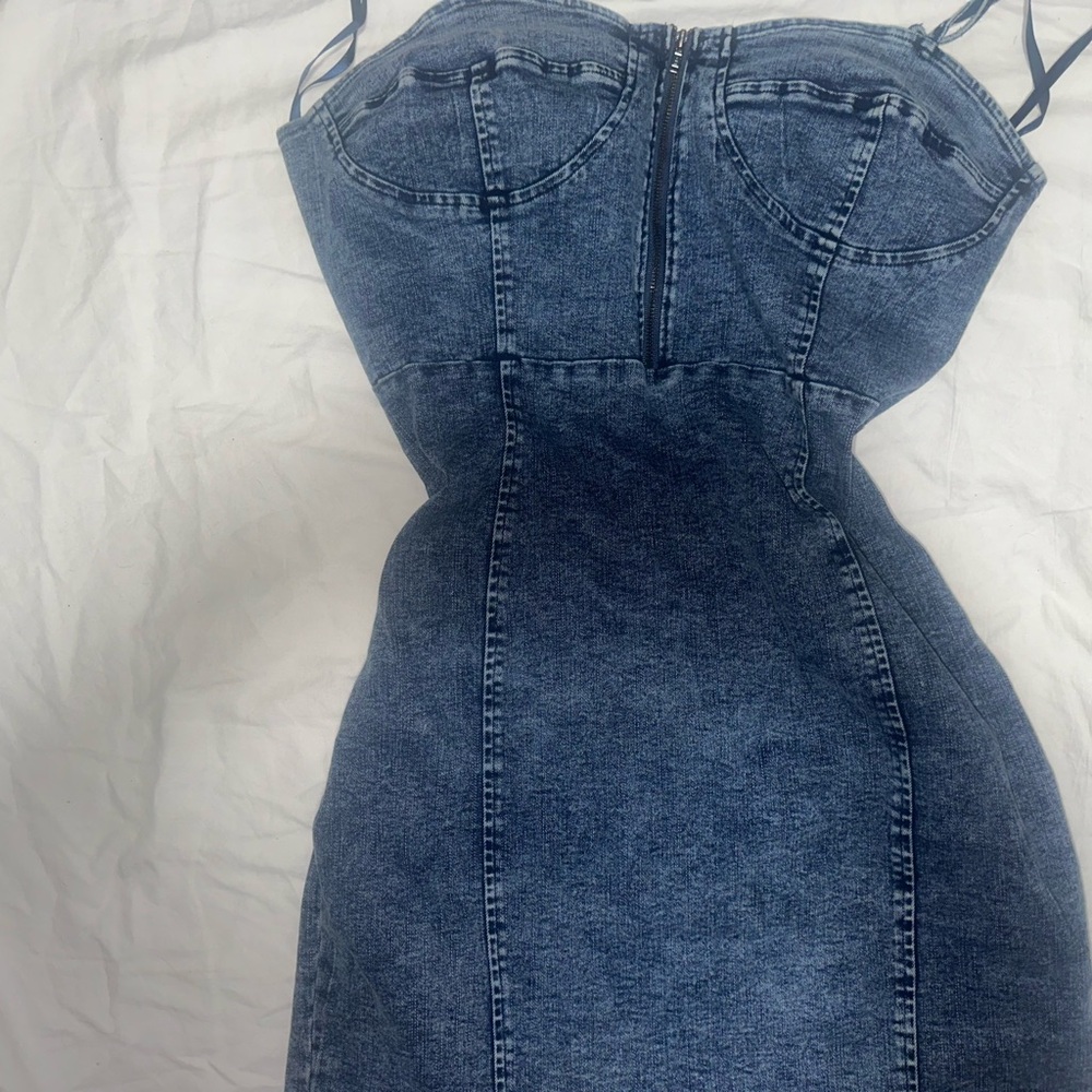 TRAC Dark Denim Dress with Zipper